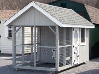 6x12 King Coop Style Chicken Coop with Grey Siding and White Trim